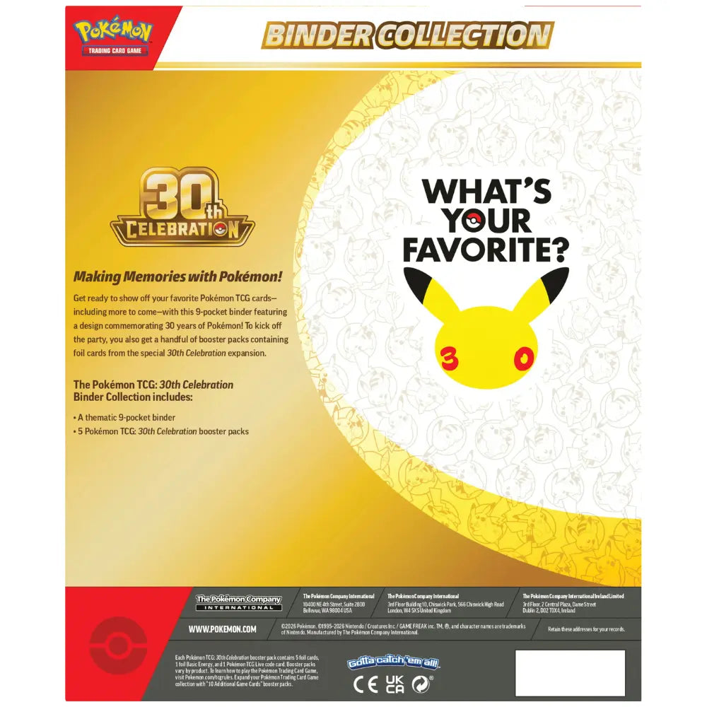 Pokémon 30th Anniversary: Binder Collection Box